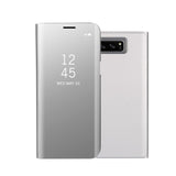 Fashion Shockproof  Ultra Thin Electroplating PU Case Cover Mirror Free Flip Anti-scratch Protective Case for Samsung Galaxy Note 8 Black
