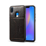 For HUAWEI Nova 3i 2 in 1 Retro PU Leather Wallet Stand Non-slip Shockproof Cell Phone Case brown