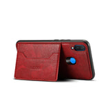 For HUAWEI Nova 3i 2 in 1 Retro PU Leather Wallet Stand Non-slip Shockproof Cell Phone Case brown