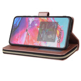 For Samsung A10/A20/A30/A50/A30S/A50S Pu Leather  Mobile Phone Cover Zipper Card Bag + Wrist Strap Rose gold