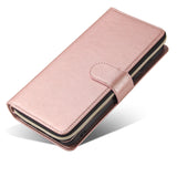 For Samsung A10/A20/A30/A50/A30S/A50S Pu Leather  Mobile Phone Cover Zipper Card Bag + Wrist Strap Rose gold