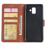 For Samsung J6 plus Flip-type Leather Protective Phone Case with 3 Card Position Buckle Design Phone Cover  brown