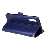 For Samsung A50 Solid Color PU Leather Zipper Wallet Double Buckle Protective Case with Stand & Lanyard gold