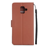 For Samsung J6 plus Flip-type Leather Protective Phone Case with 3 Card Position Buckle Design Phone Cover  brown