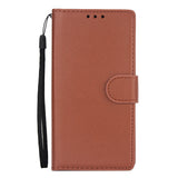 For Samsung J6 plus Flip-type Leather Protective Phone Case with 3 Card Position Buckle Design Phone Cover  brown