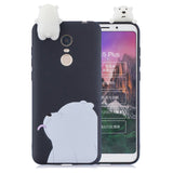 For Redmi 8/8A/5/Note 8T Mobile Phone Case Cute Cellphone Shell Soft TPU Cover with Cartoon Pig Duck Bear Kitten Lovely Pattern Black