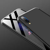 For Samsung A50 Ultra Slim PC Back Cover Non-slip Shockproof 360 Degree Full Protective Case Silver black silver