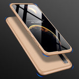 For Samsung A50 Ultra Slim PC Back Cover Non-slip Shockproof 360 Degree Full Protective Case gold