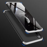For Samsung A50 Ultra Slim PC Back Cover Non-slip Shockproof 360 Degree Full Protective Case Silver black silver