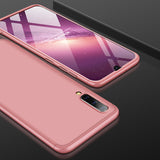 For Samsung A50 Ultra Slim PC Back Cover Non-slip Shockproof 360 Degree Full Protective Case Rose gold
