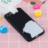 For HUAWEI Y5 2018 3D Cute Coloured Painted Animal TPU Anti-scratch Non-slip Protective Cover Back Case black