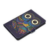 For iPad mini 1/2/3/4/5 Laptop Protective Case Frront Snap Color Painted Smart Stay PU Cover owl