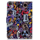 For iPad mini 1/2/3/4/5 Laptop Protective Case Frront Snap Color Painted Smart Stay PU Cover Graffiti