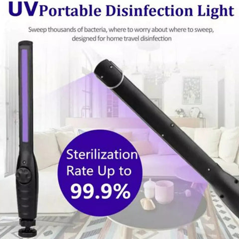 Rechargeable Ultraviolet UVC Sterilizer Light Tube Bulb Disinfection Lamp 30 lamp beads COB black