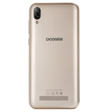 DOOGEE X90 Cellphone 6.1inch 19:9 Waterdrop LTPS Screen Smartphone Quad Core CPU 1GB RAM+16GB ROM 3400mAh Battery Dual SIM Cards 8MP+5MP Camera Android 8.1 OS  Gold_Russian version