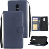 Ultra Slim PU Full Protective Cover Non-slip Shockproof Cell Phone Case with Card Slot for Xiaomi Redmi note 4 blue