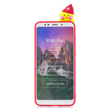 For Redmi 8/8A/5/Note 8T Mobile Phone Case Cute Cellphone Shell Soft TPU Cover with Cartoon Pig Duck Bear Kitten Lovely Pattern Red