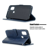 For Samsung A51/A71/M30S Case Soft Leather Cover with Denim Texture Precise Cutouts Wallet Design Buckle Closure Smartphone Shell  blue