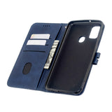 For Samsung A51/A71/M30S Case Soft Leather Cover with Denim Texture Precise Cutouts Wallet Design Buckle Closure Smartphone Shell  blue