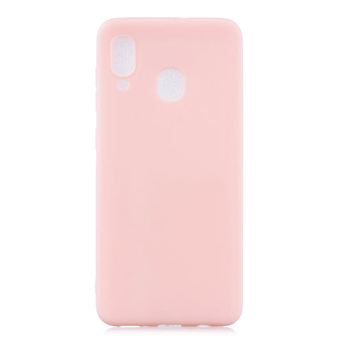 For HUAWEI Y9 2019 Lovely Candy Color Matte TPU Anti-scratch Non-slip Protective Cover Back Case Light pink