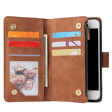 For iPhone 6 / 6S iPhone 6 plus / 6S plus iPhone 7 / 8 iPhone 7 plus / 8 plus Smart Phone Cover Coin Pocket with Cards Bracket Zipper Phone PU Leather Case Phone Cover  iPhone 7 / 8