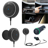 JRBC01 Bluetooth 4.0 Hands Free Car Kit with NFC Function +3.5mm AUX Receiver Music Aux Speakerphone 2.1A USB Car Charger black