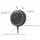 JRBC01 Bluetooth 4.0 Hands Free Car Kit with NFC Function +3.5mm AUX Receiver Music Aux Speakerphone 2.1A USB Car Charger black