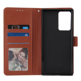 For Samsung Note 20/Note 20 Ultra PU Leather Three-card Photo Frame Front Buckle Mobile Phone shell brown