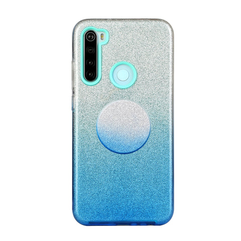 For OPPO Realme 5/Realme 5 Pro/A5 2020/A9 2020/A52/A92 Phone Case Gradient Color Glitter Powder Phone Cover with Airbag Bracket blue