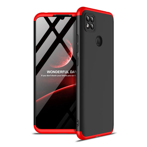 For Redmi 9C Mobile Phone Cover 360 Degree Full Protection Phone Case Red black red
