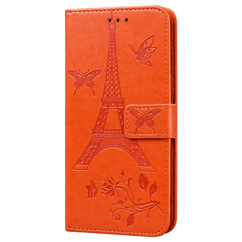 For iPhone12 mini Phone Case 5.4 Inches Card Slot Phone Bracket Mobile Phone Cover Orange
