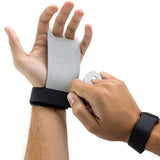 Hand Grip Synthetic Leather Gymnastics Palm Guard Protectors Glove Pull Up Bar Weight Lifting Glove M grey