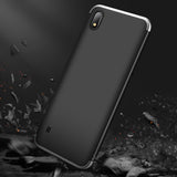 For Samsung A10 Ultra Slim PC Back Cover Non-slip Shockproof 360 Degree Full Protective Case Silver black silver