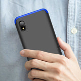 For Samsung A10 Ultra Slim PC Back Cover Non-slip Shockproof 360 Degree Full Protective Case Blue black blue