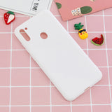 For Samsung A01/ A11/A21/A41/A51/A71/A81/A91 Mobile Phone Case Lovely Candy Color Matte TPU Anti-scratch Non-slip Protective Cover Back Case 2 white