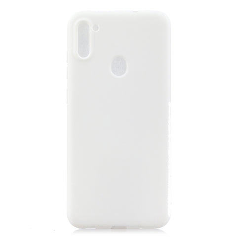 For Samsung A01/ A11/A21/A41/A51/A71/A81/A91 Mobile Phone Case Lovely Candy Color Matte TPU Anti-scratch Non-slip Protective Cover Back Case 2 white