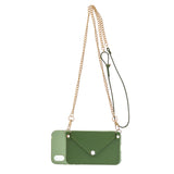 For HUAWEI Y5 2018/2019/Y6 2019/Y7 2019/PSMART Z/Y9 2019 Mobile Phone Cover with Pu Card Holder + Hand Rope + Straddle Rope green