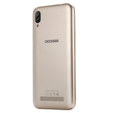 DOOGEE X90 Cellphone 6.1inch 19:9 Waterdrop LTPS Screen Smartphone Quad Core CPU 1GB RAM+16GB ROM 3400mAh Battery Dual SIM Cards 8MP+5MP Camera Android 8.1 OS  Gold_European version