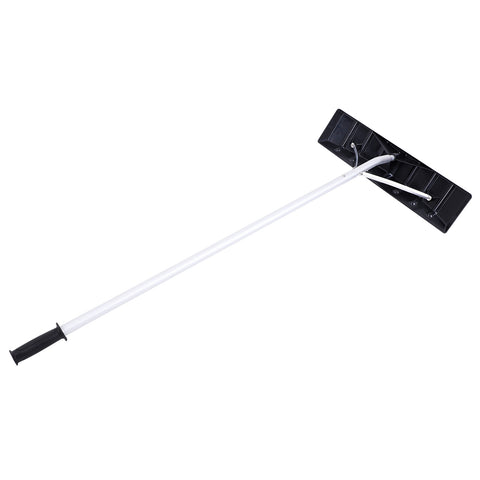 Oshion Extendable Aluminum Snow Rake, 5ft-20ft Sturdy Lightweight PP Snow Removal Tool with Wide Blade & 5-Section Tubes & TPE Anti-Skid Handle, Suitable for Clearing Roof Vehicle Snow, Wet Leaves,Dri **
