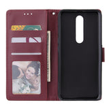 For OPPO F11 Wallet-type PU Leather Protective Phone Case with Buckle & 3 Card Position Red wine