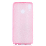 For HUAWEI Y9 2019 Cartoon Lovely Coloured Painted Soft TPU Back Cover Non-slip Shockproof Full Protective Case with Lanyard Rose red
