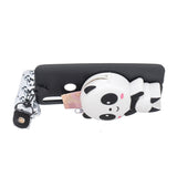 For HUAWEI Y6 2019 Y7 2019 Y9 2019 Cartoon Full Protective TPU Mobile Phone Cover with Mini Coin Purse+Cartoon Hanging Lanyard 4 black pandas