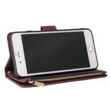For iPhone 6 / 6S iPhone 6 plus / 6S plus iPhone 7 / 8 iPhone 7 plus / 8 plus Smart Phone Cover Coin Pocket with Cards Bracket Zipper Phone PU Leather Case Phone Cover  iPhone 7 plus / 8 plus