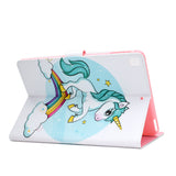 For iPad 5/6/7/8/9-iPad Pro9.7-iPad 9.7 Laptop Protective Case Color Painted Smart Stay PU Cover single horned horse