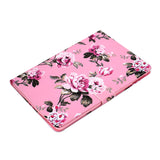 For iPad 5/6/7/8/9-iPad Pro9.7-iPad 9.7 Laptop Protective Case Color Painted Smart Stay PU Cover Pink flower
