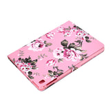 For iPad 5/6/7/8/9-iPad Pro9.7-iPad 9.7 Laptop Protective Case Color Painted Smart Stay PU Cover Pink flower