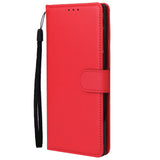 For Samsung Note 20/Note 20 Ultra PU Leather Three-card Photo Frame Front Buckle Mobile Phone shell red