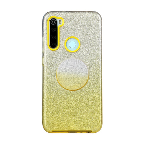 For OPPO Realme 5/Realme 5 Pro/A5 2020/A9 2020/A52/A92 Phone Case Gradient Color Glitter Powder Phone Cover with Airbag Bracket yellow