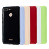 For Redmi 6/6A/6 Pro Cellphone Case Simple Profile Soft TPU Ultra Light Anti-Scratch Phone Cover Bright black