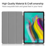 For Samsung Tab S5E 10.5 T720 Ultra-thin PU Leather Bracket Tri-fold Protective Case with Sleep Function gray